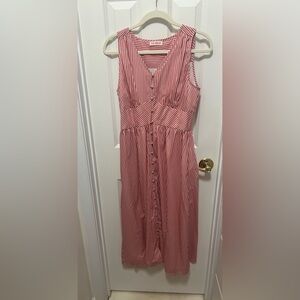 Ivy City Co Red and White Striped Dress